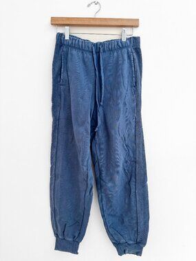 Aerie Textured Jogger Drawstring Pockets High Waisted Sweatpants - Blue - Sz S